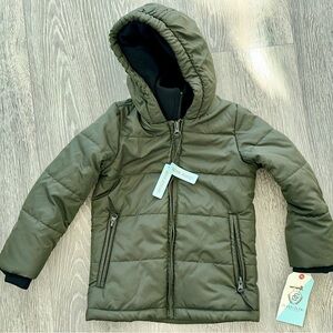 Class Club Kids Size 2T - 3T Hooded Jacket Coat Olive Green black NWT $49 NEW